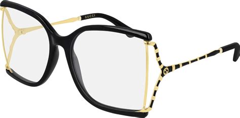 Gucci Butterfly Eyeglasses GG0592O 001 Black/Gold 60mm 592